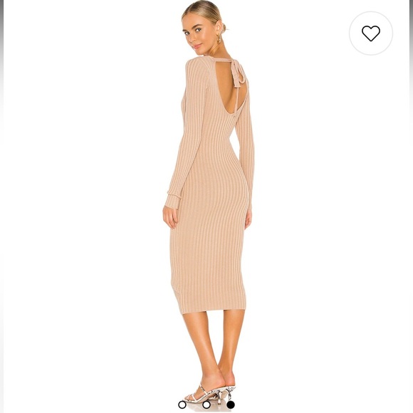 NBD Bekah Ribbed Midi Dress in Nude - Picture 2 of 11